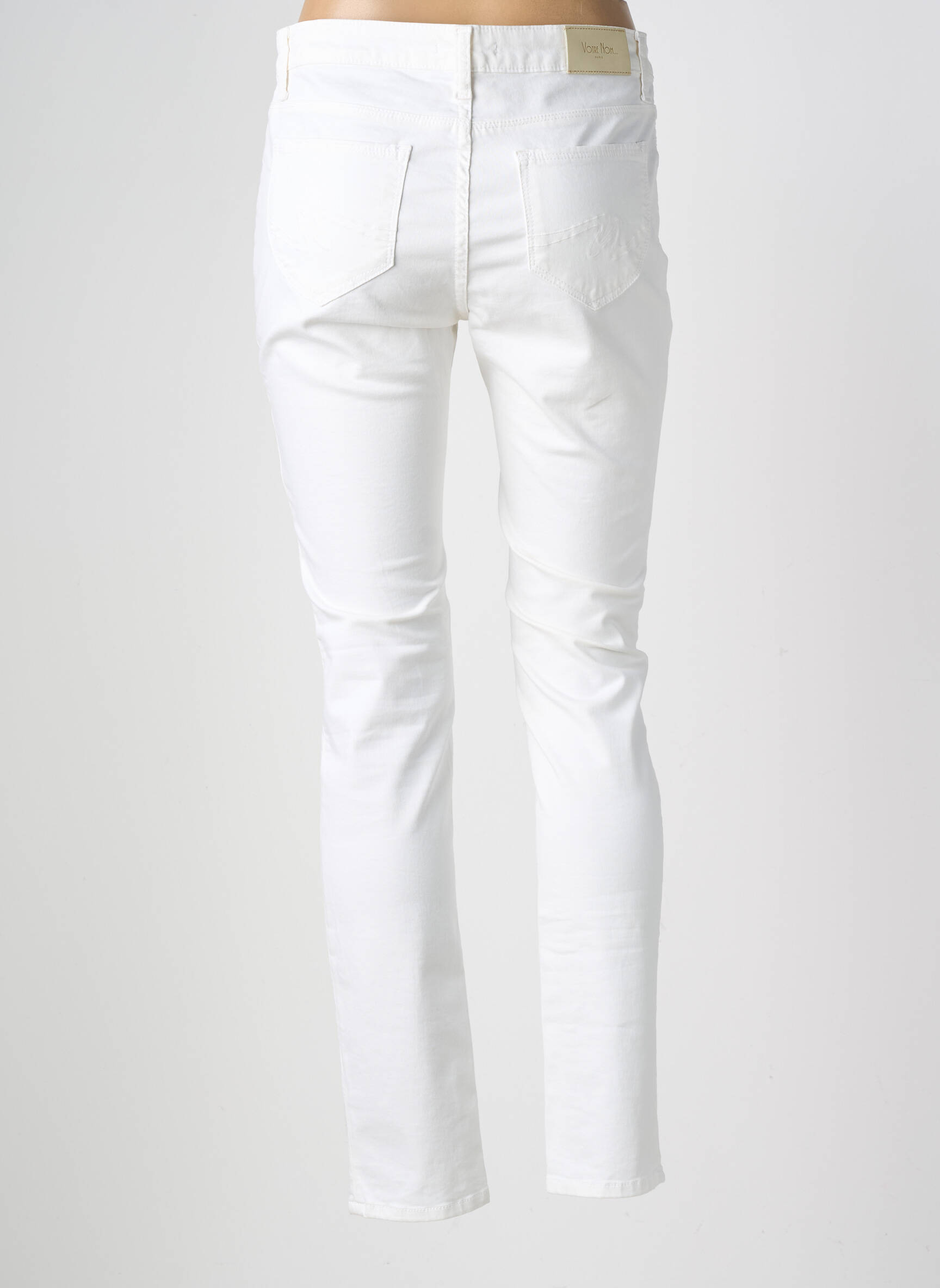 Pantalon slim țesătură poplin mărime normală bej VOTRE NOM femeie