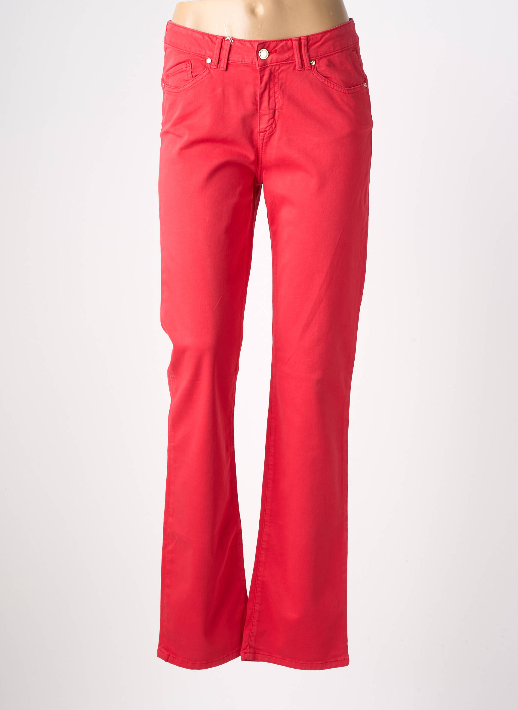 Pantalon slim țesătură poplin mărime normală roșu VOTRE NOM femeie