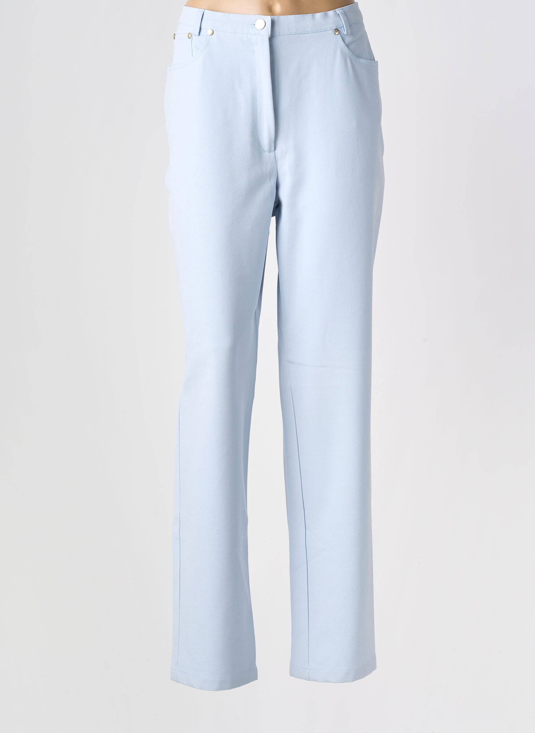 Pantalon drept închidere cu fermoar sub clapetă cu nasturi mărime normală albastru ROHMER SPORTSWEAR femeie
