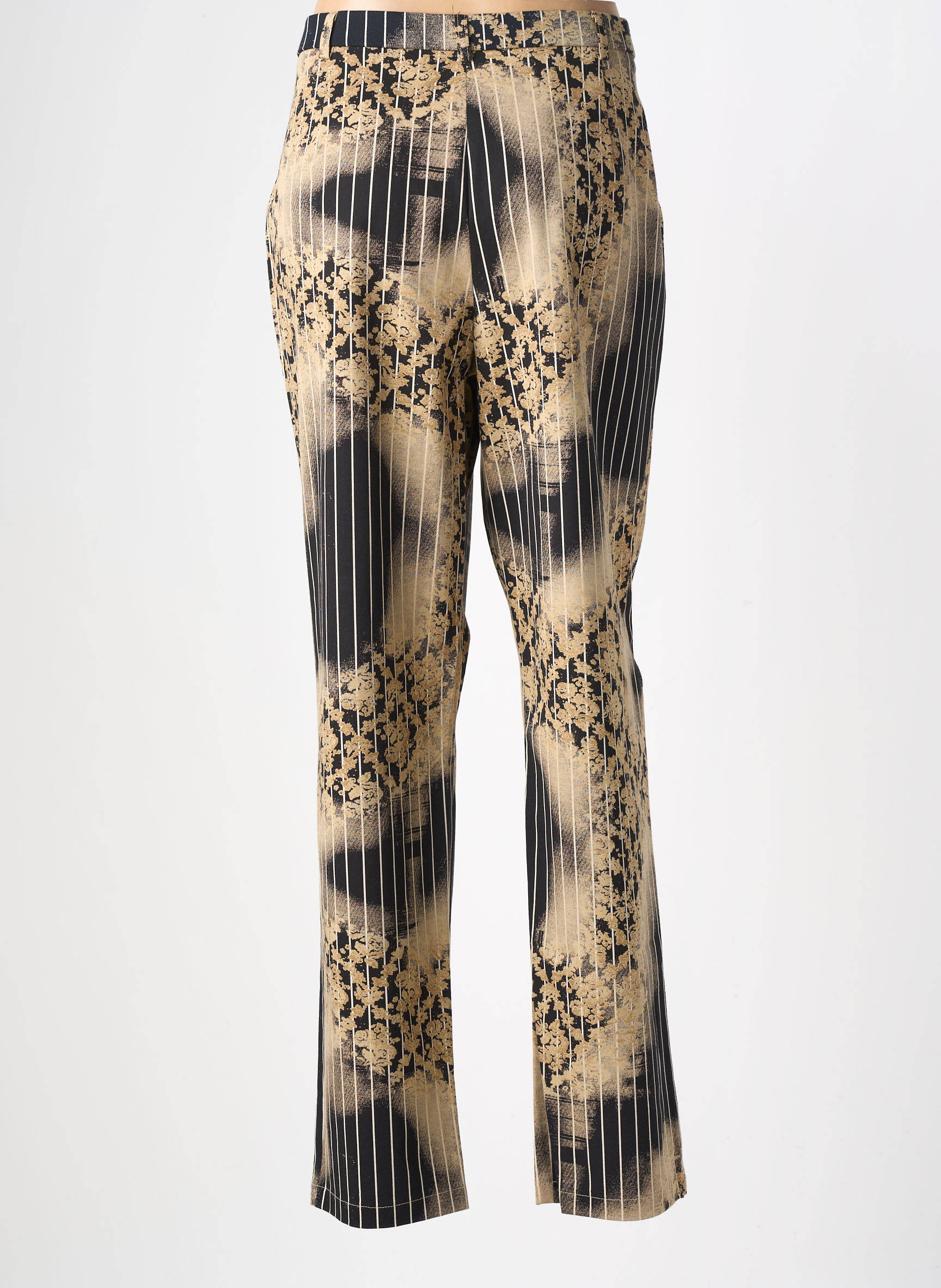 Pantalon drept talie cu cleme mărime normală negru CHRISTINE LAURE femeie