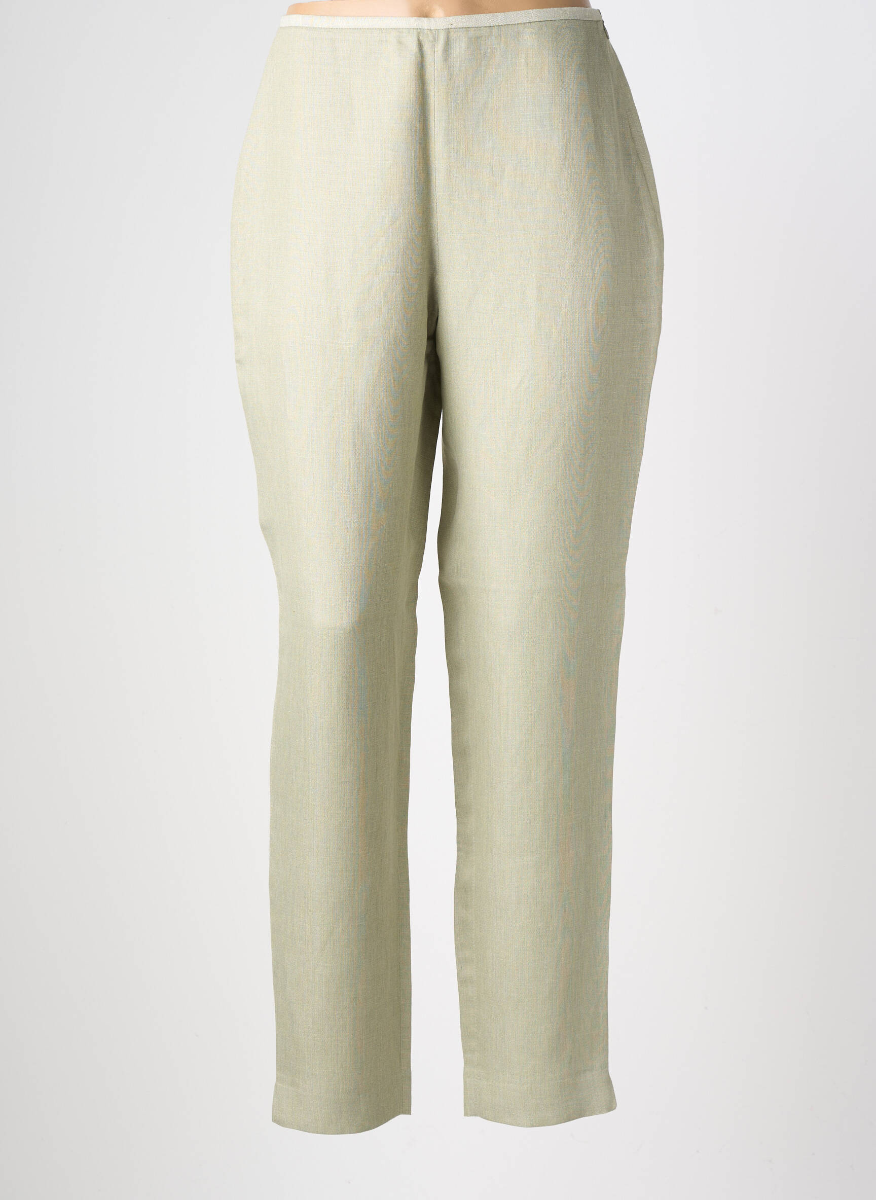 Pantalon drept talie cu cleme talie înaltă verde LECOMTE femeie