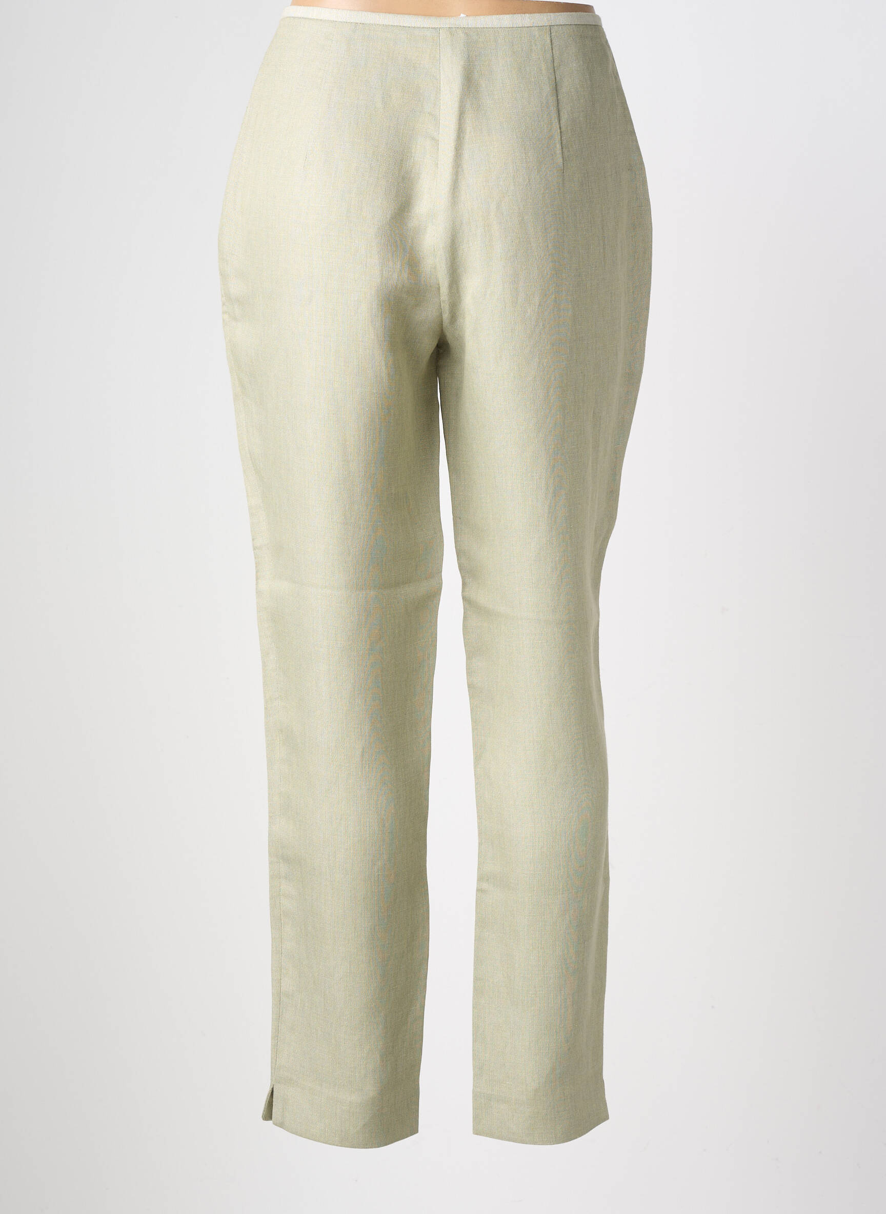 Pantalon drept talie cu cleme talie înaltă verde LECOMTE femeie