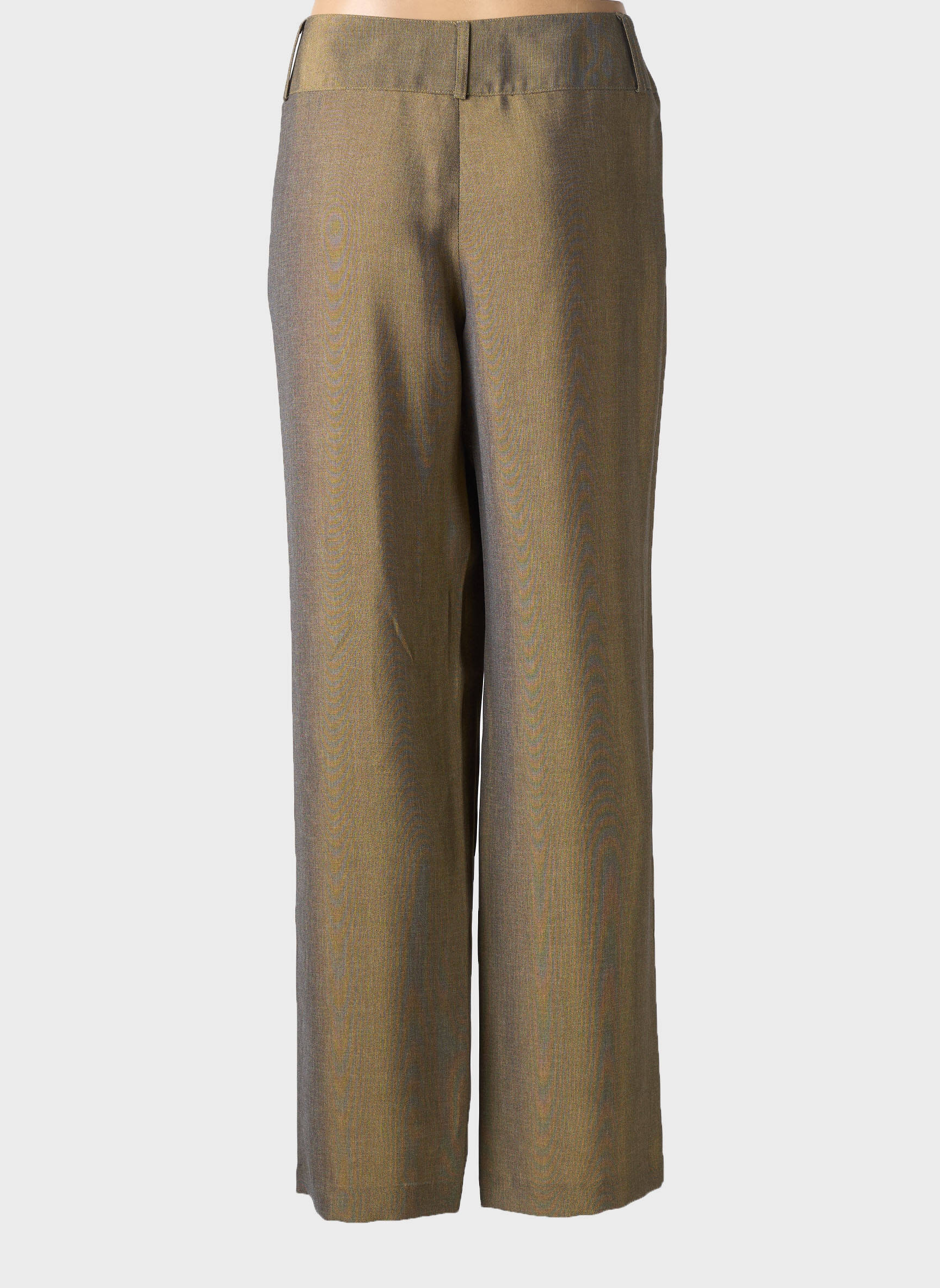 Pantalon drept talie cu cleme talie înaltă verde GREGORY PAT femeie