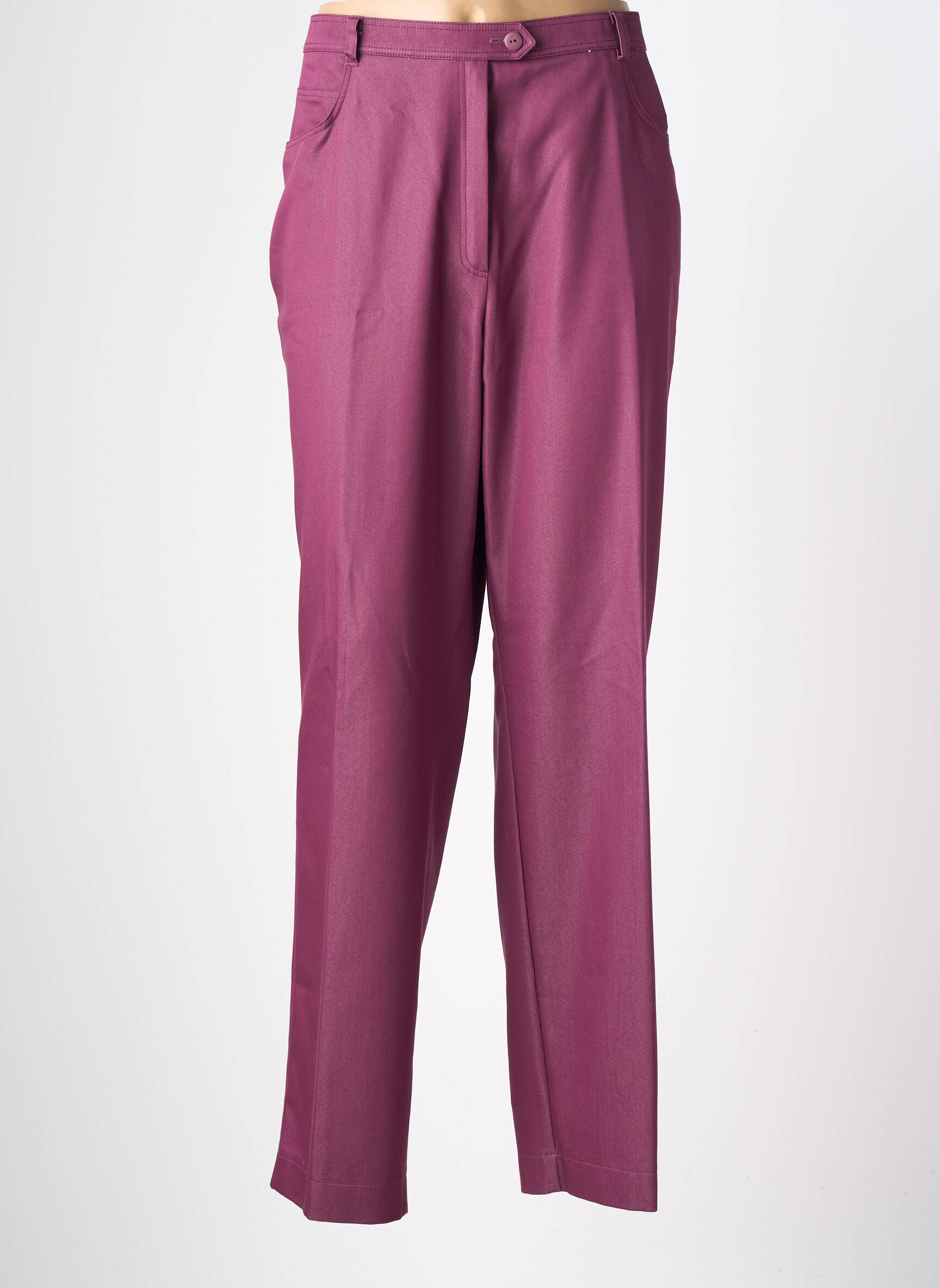 Pantalon drept țesătură poplin mărime normală violet FRANK WALDER femeie