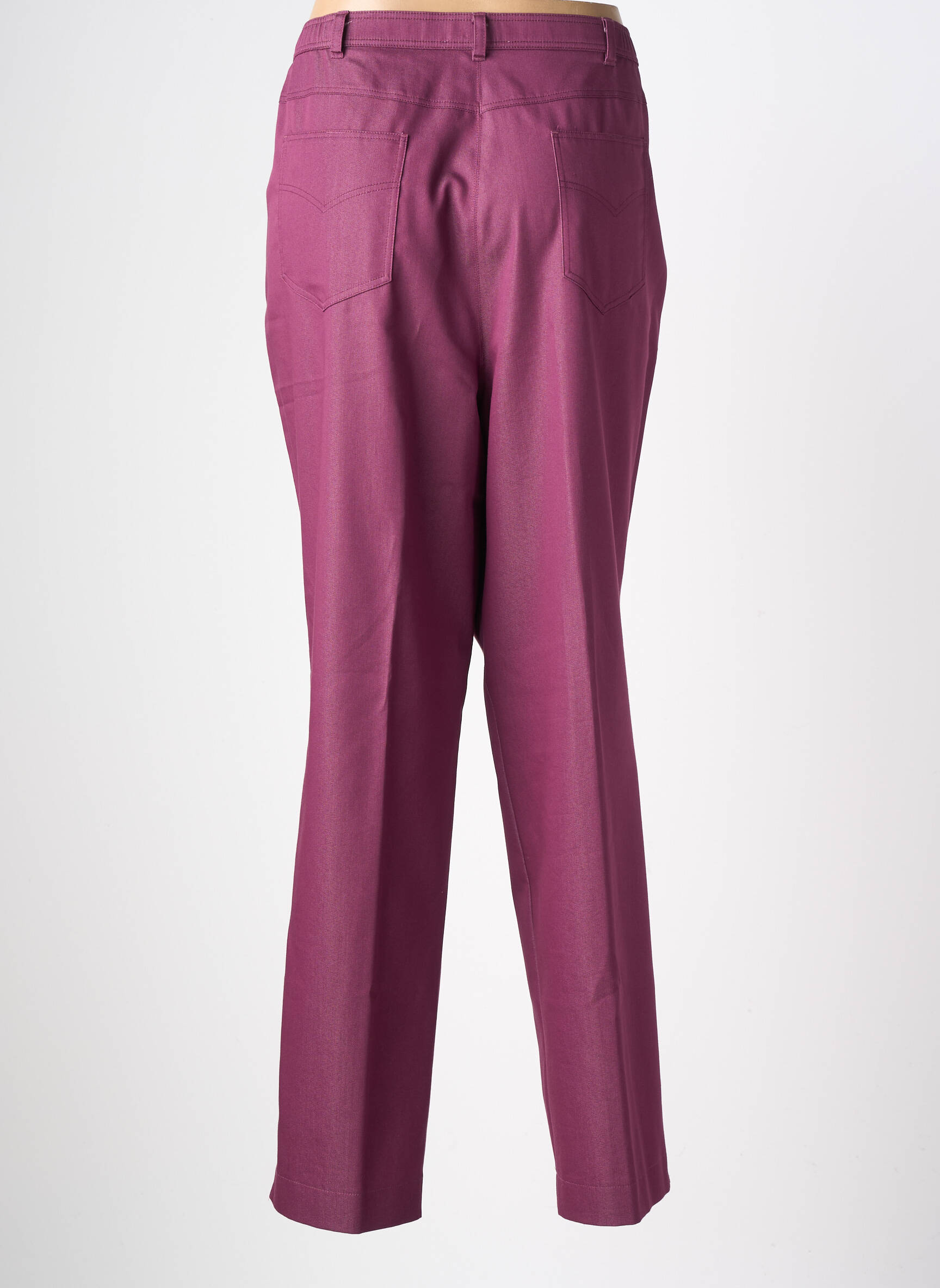 Pantalon drept țesătură poplin mărime normală violet FRANK WALDER femeie