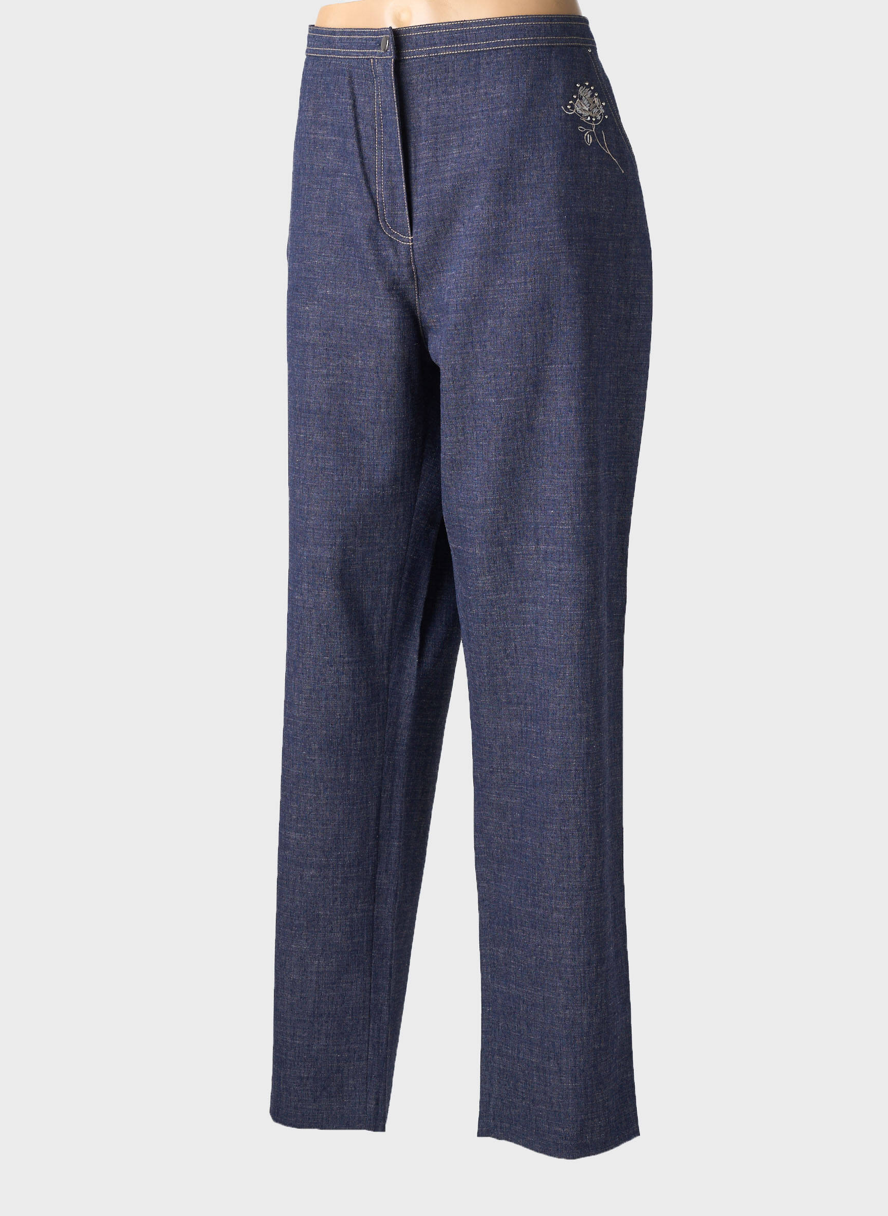 Pantalon drept elasticitate albastru WEILL femeie