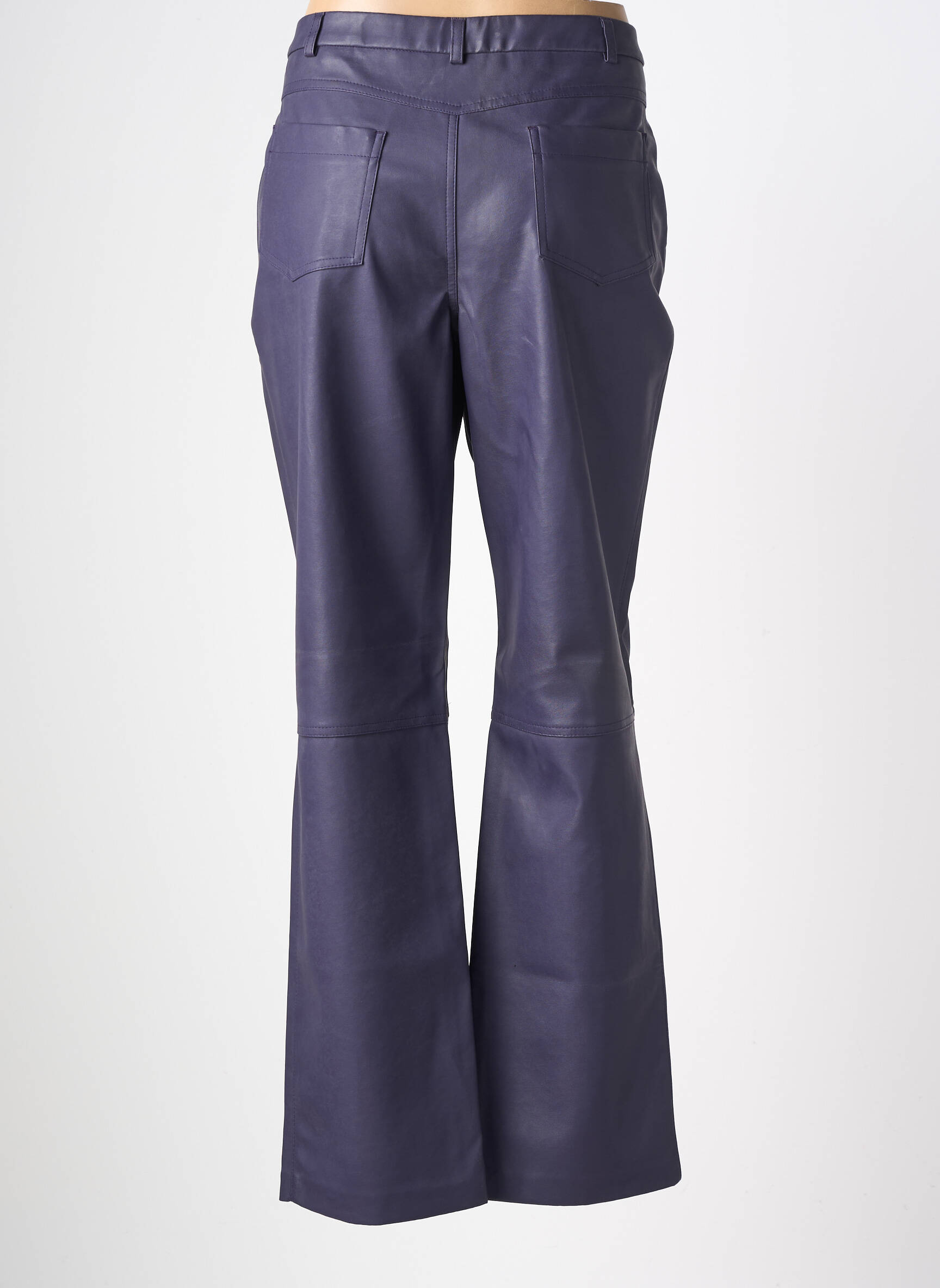 Pantalon drept închidere cu fermoar sub clapetă cu nasturi mărime normală violet CHRISTINE LAURE femeie