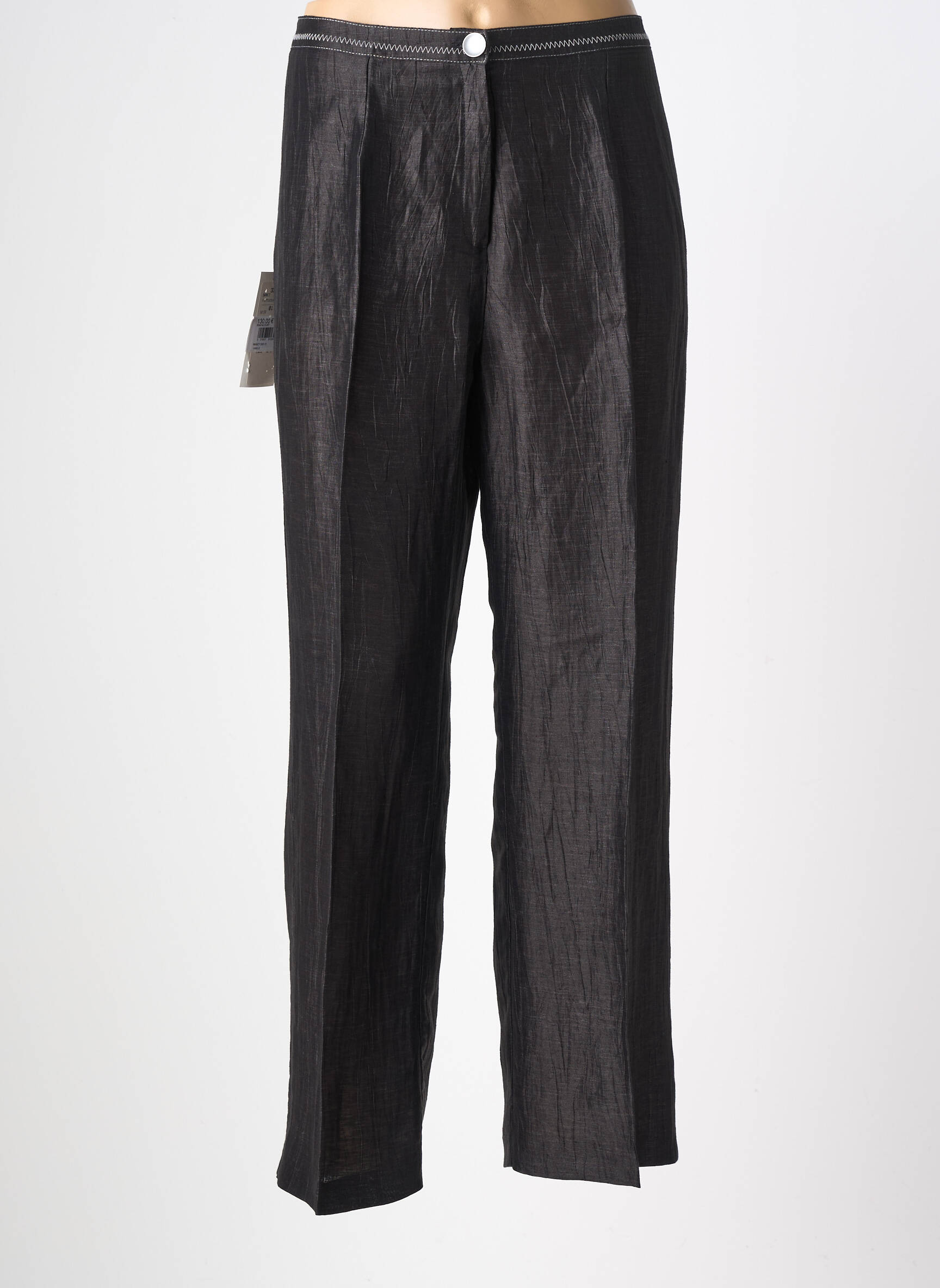 Pantalon drept țesătură crep mărime normală negru FRANCOISE DE FRANCE femeie
