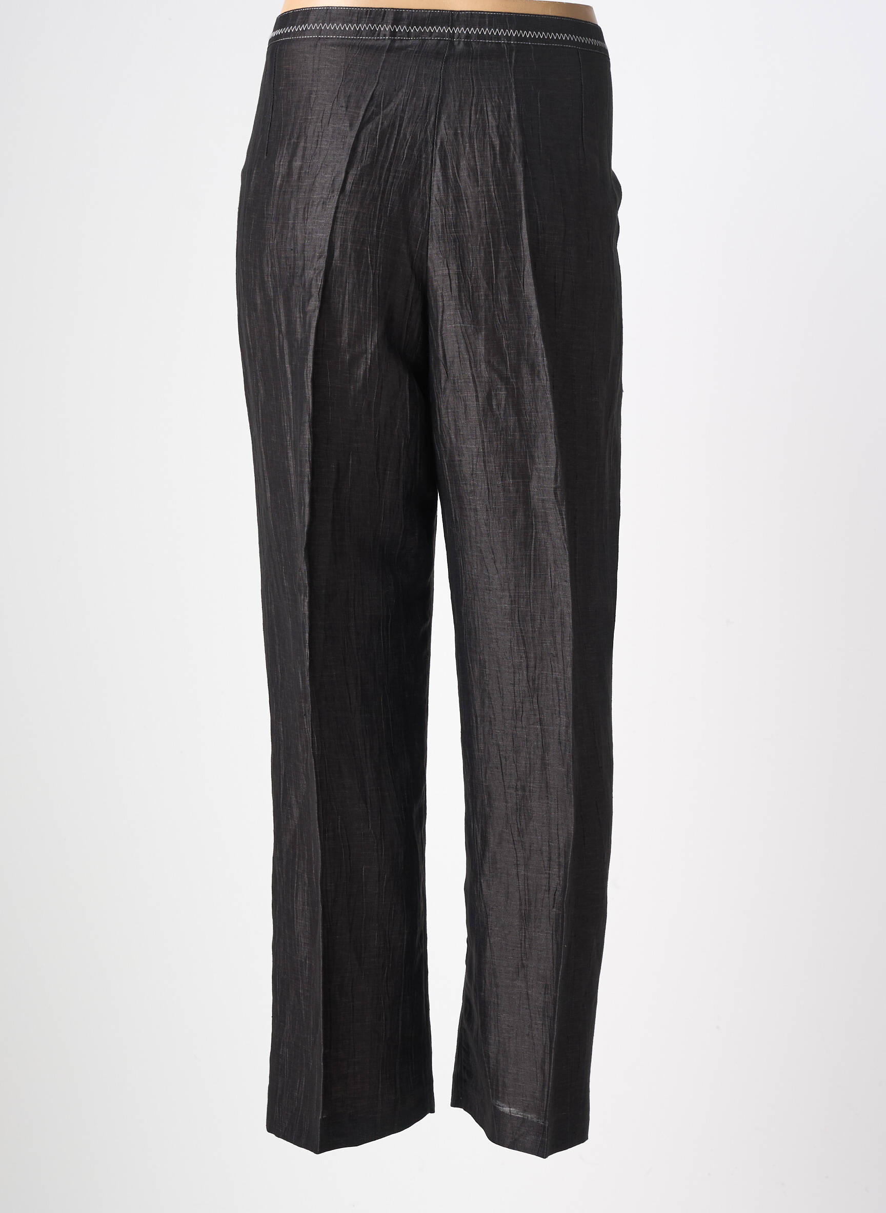 Pantalon drept țesătură crep mărime normală negru FRANCOISE DE FRANCE femeie