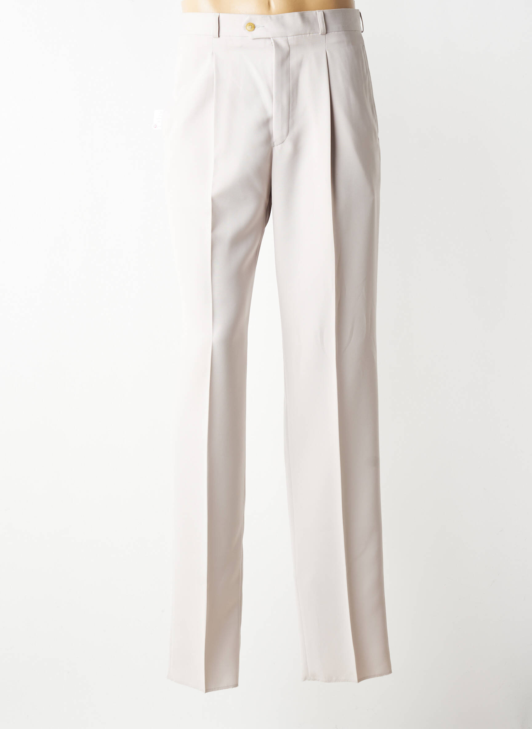 Pantalon drept țesătură poplin talie înaltă bej LACOSTE bărbat