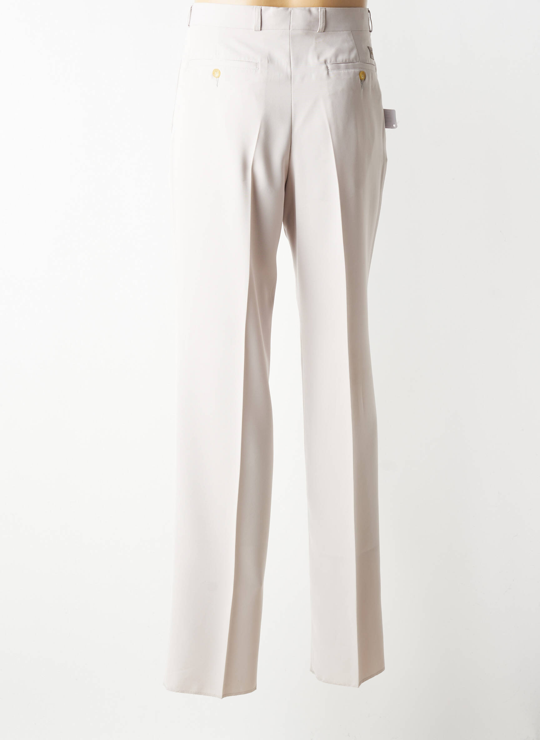 Pantalon drept țesătură poplin talie înaltă bej LACOSTE bărbat