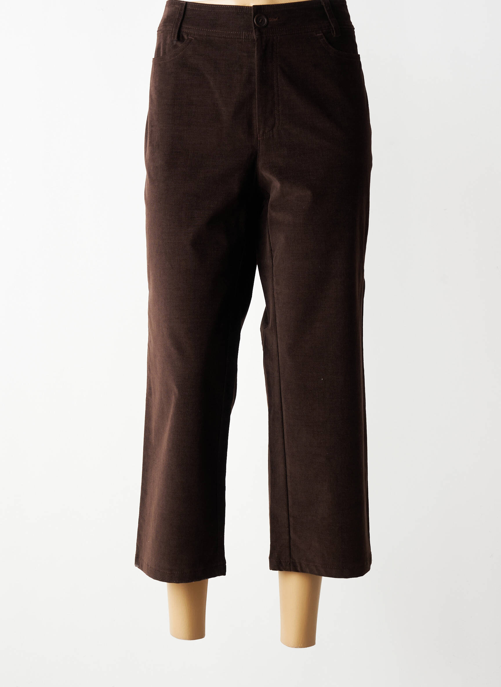 Pantalon trei sferturi elasticitate mărime normală maro BRUNO SAINT HILAIRE femeie