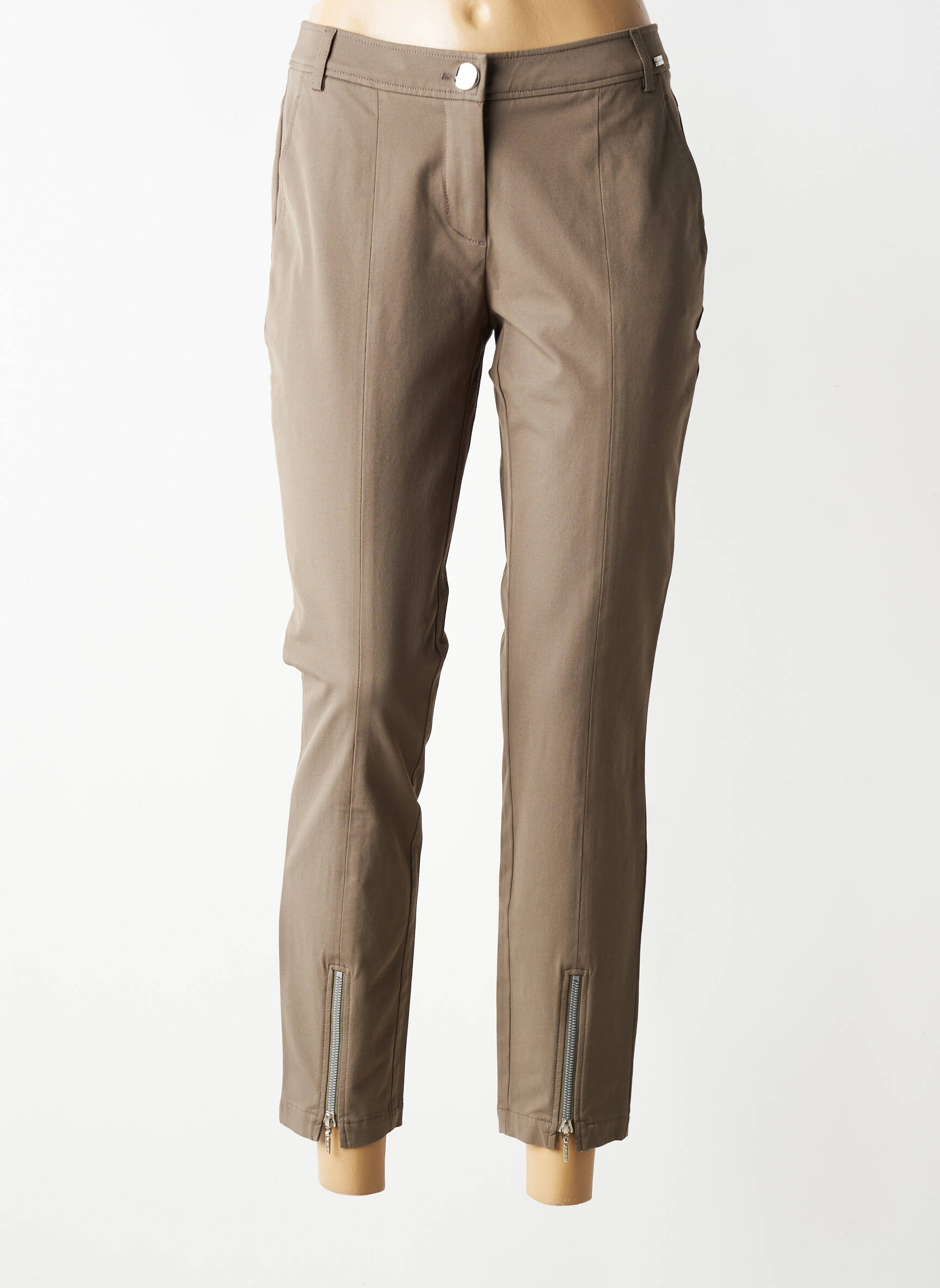 Pantalon 7/8 țesătură poplin mărime normală maro AIRFIELD femeie