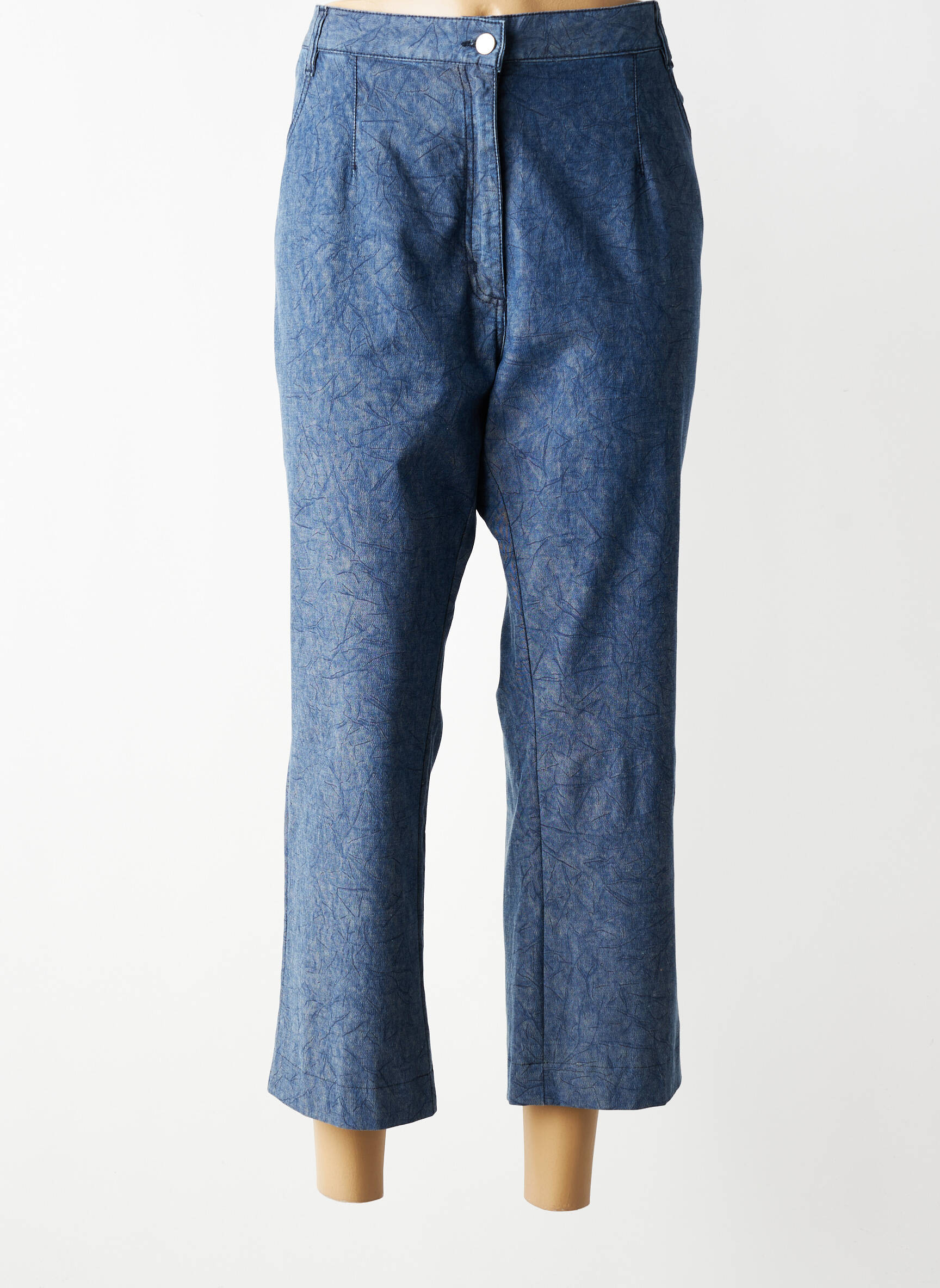 Pantalon 7/8 elasticitate mărime normală albastru FRANCOISE DE FRANCE femeie