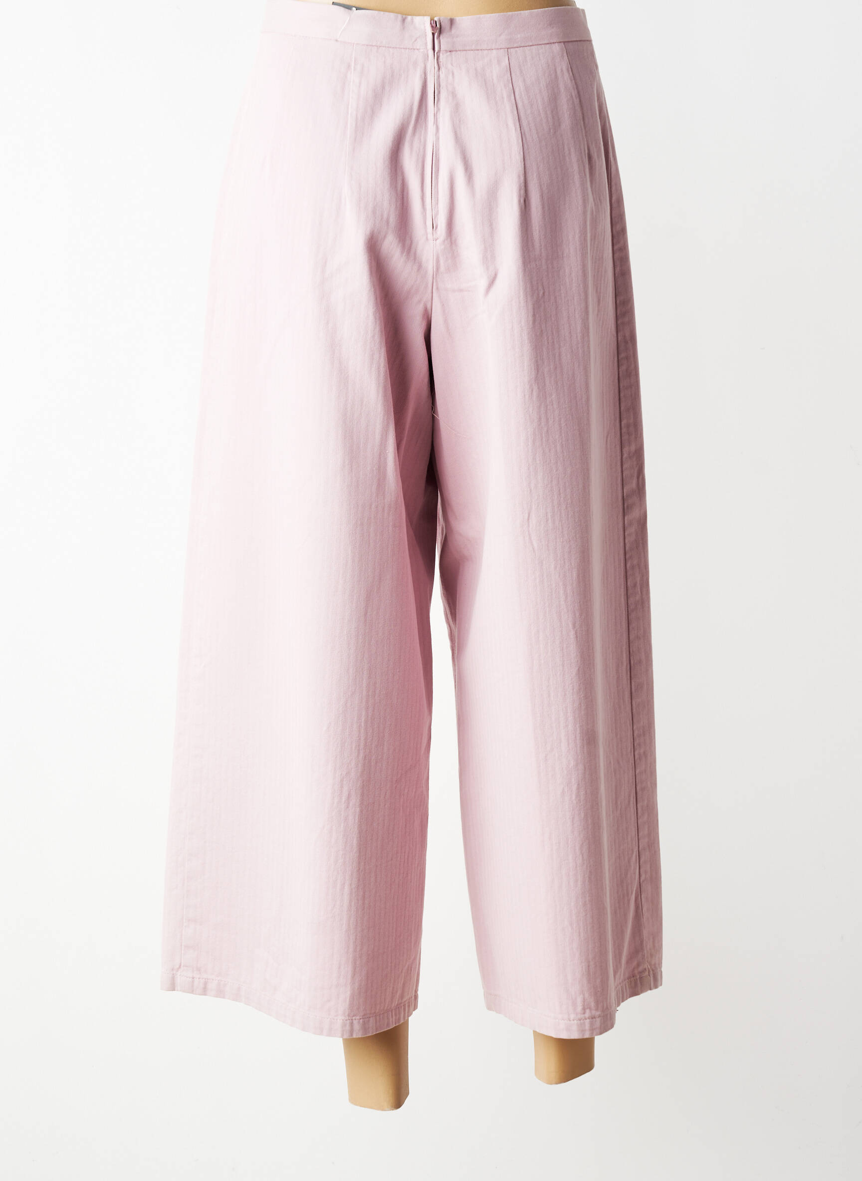 Pantalon trei sferturi talie înaltă talie înaltă roz ROSA ROSAM femeie