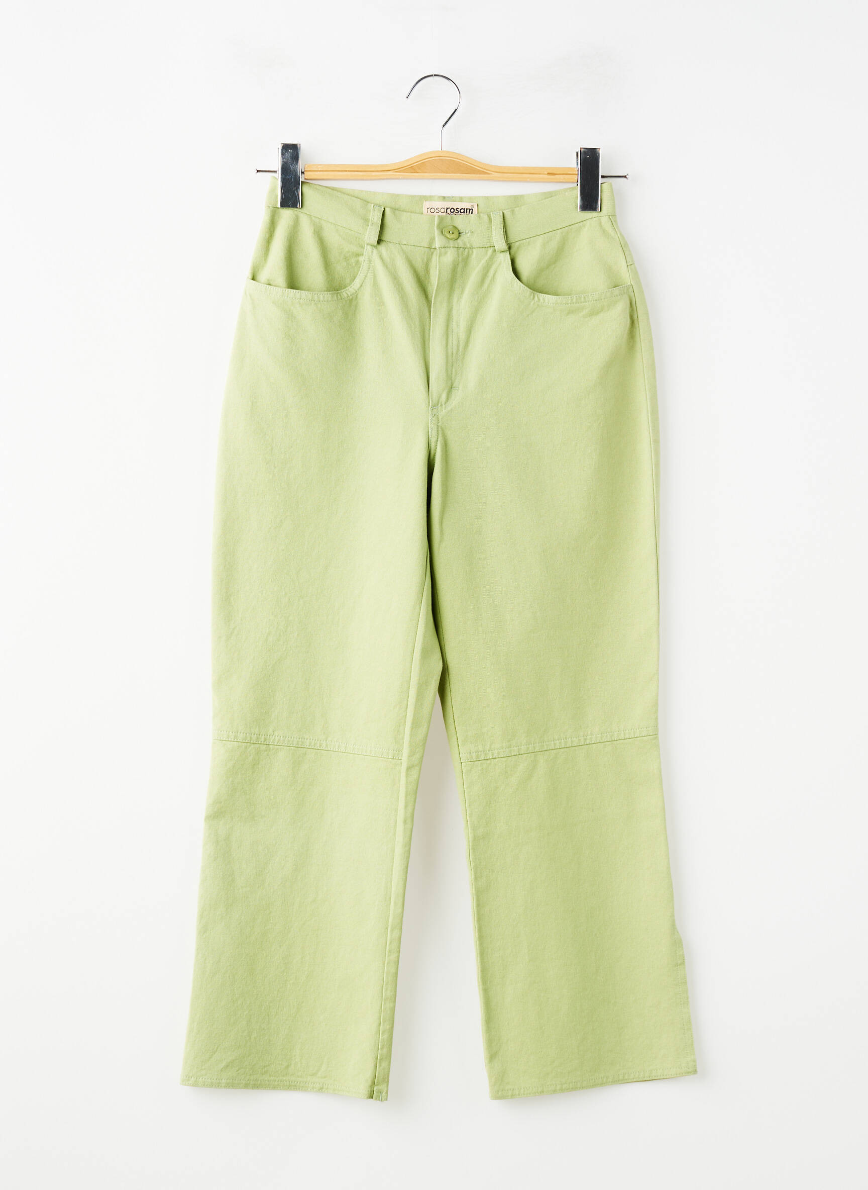 Pantalon trei sferturi croială dreaptă mărime normală verde ROSA ROSAM femeie