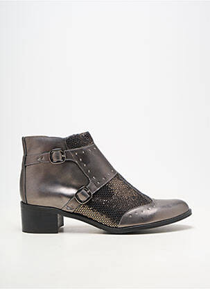 Botine/ghete material neted toc de 4 la 6 cm argintiu KARSTON femeie
