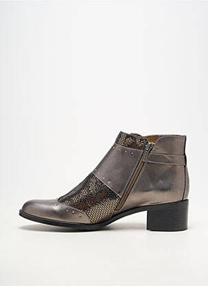 Botine/ghete material neted toc de 4 la 6 cm argintiu KARSTON femeie