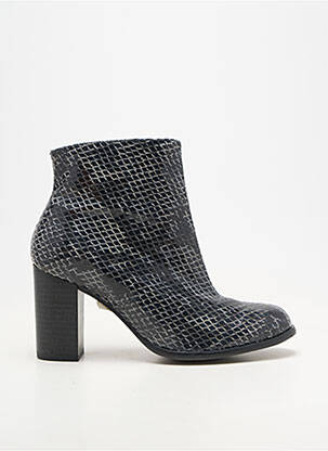 Botine/ghete material neted toc de 7 la 9 cm albastru KARSTON femeie