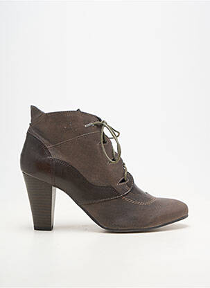 Botine/ghete material neted toc de 7 la 9 cm maro MADISON femeie