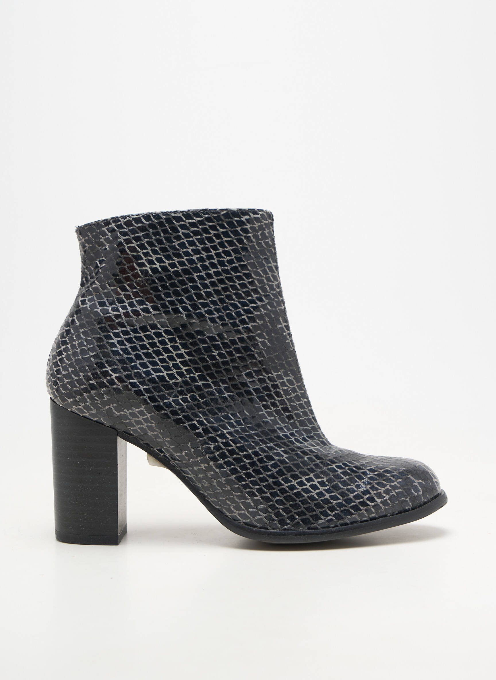 Botine/ghete material neted toc de 7 la 9 cm albastru KARSTON femeie
