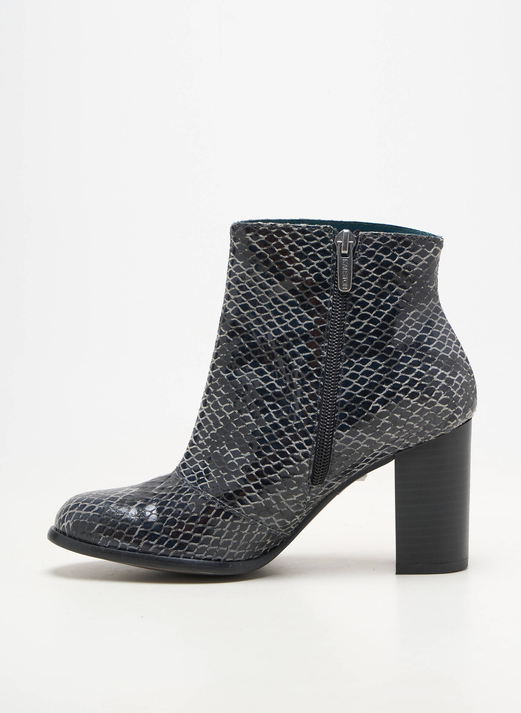 Botine/ghete material neted toc de 7 la 9 cm albastru KARSTON femeie