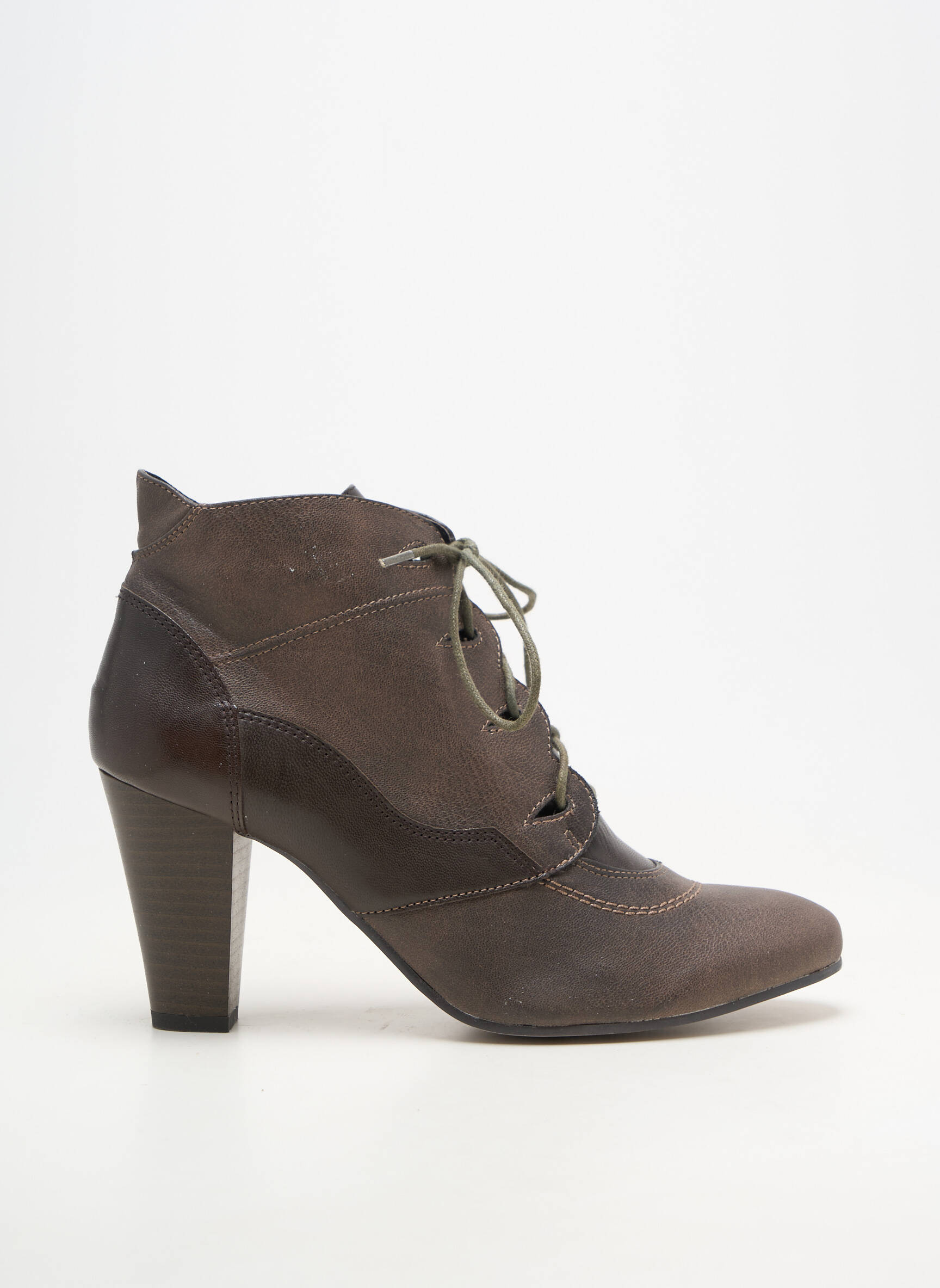Botine/ghete material neted toc de 7 la 9 cm maro MADISON femeie
