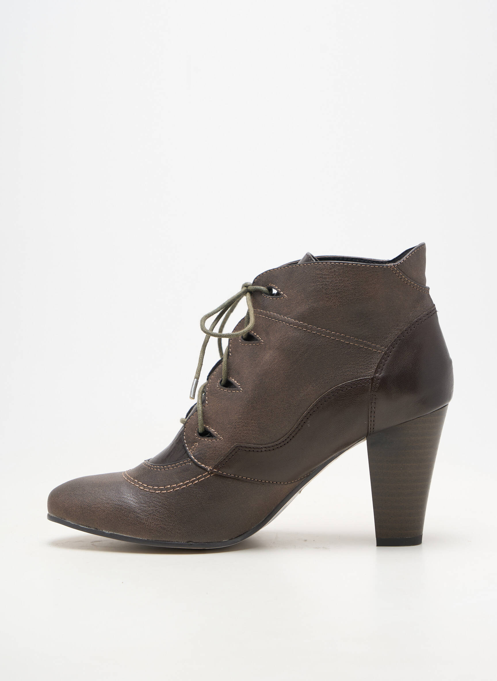 Botine/ghete material neted toc de 7 la 9 cm maro MADISON femeie