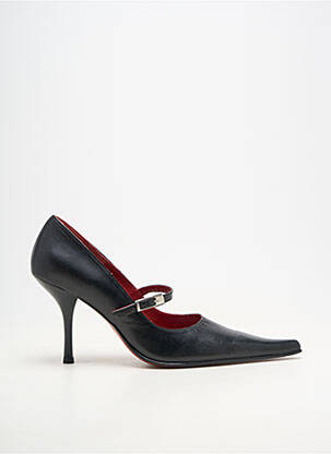 Pantofi cu toc material neted toc de 7 la 9 cm negru TOO MUCH femeie