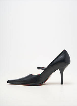 Pantofi cu toc material neted toc de 7 la 9 cm negru TOO MUCH femeie