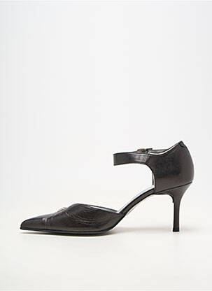 Pantofi cu toc material neted toc de 7 la 9 cm negru BRENDA ZARO femeie