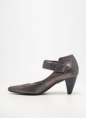 Pantofi cu toc material neted toc de 7 la 9 cm gri MADISON femeie