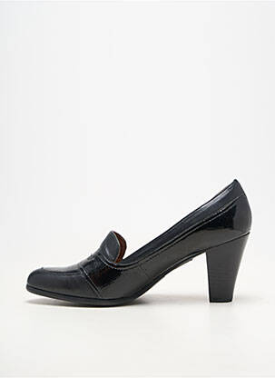 Pantofi cu toc material neted toc de 7 la 9 cm negru KARSTON femeie