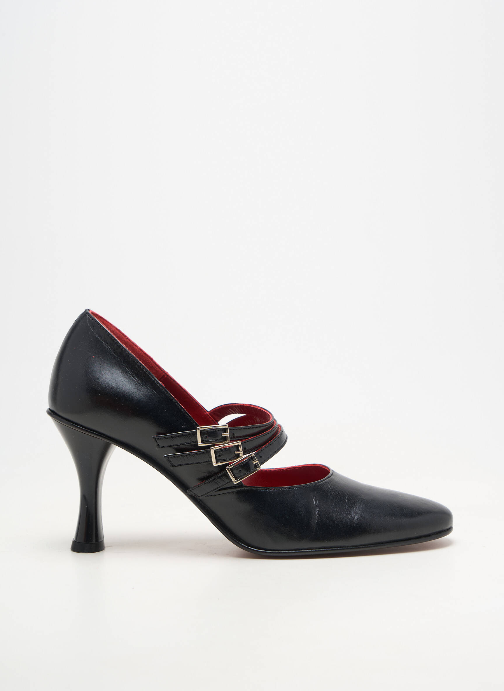 Pantofi cu toc material neted toc de 7 la 9 cm negru TOO MUCH femeie
