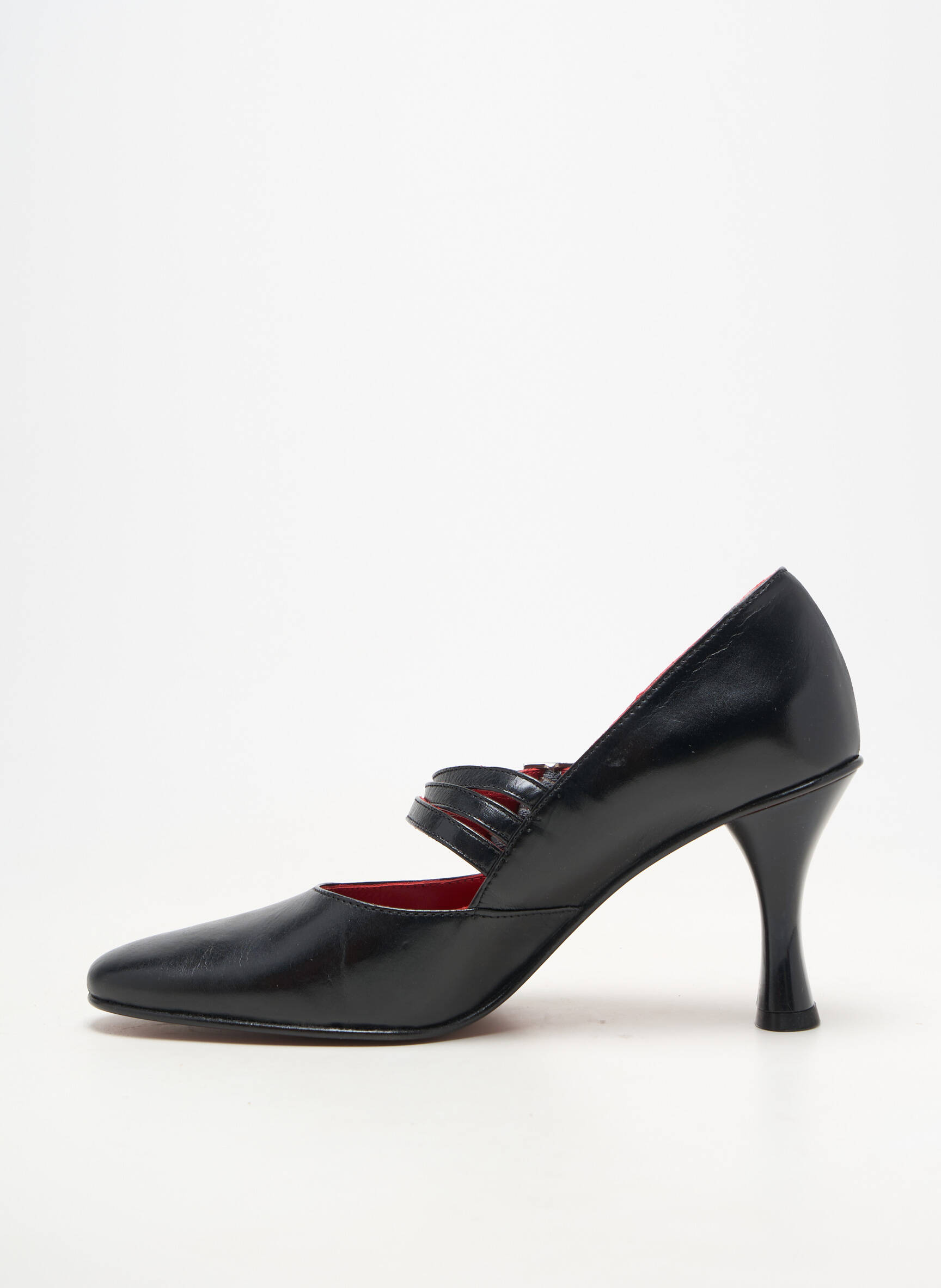 Pantofi cu toc material neted toc de 7 la 9 cm negru TOO MUCH femeie