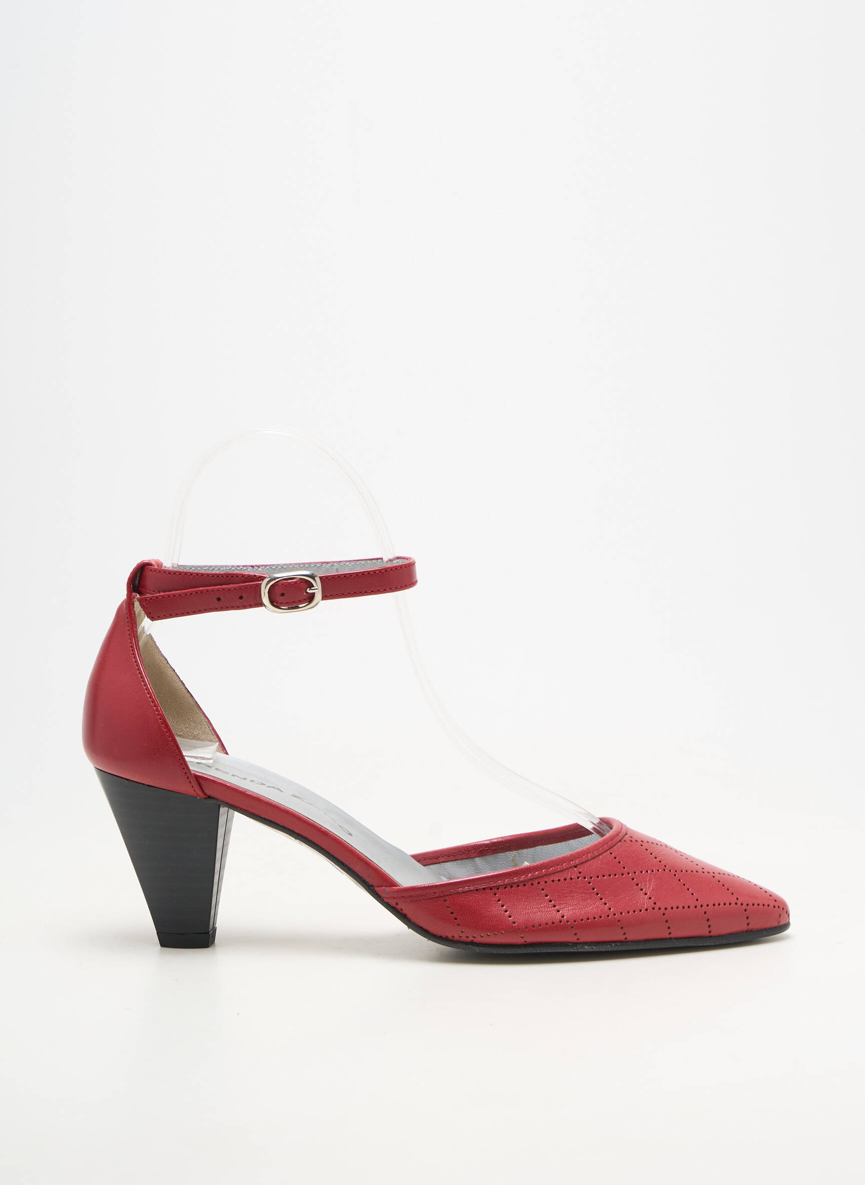 Pantofi cu toc material neted toc de 7 la 9 cm roșu BRENDA ZARO femeie