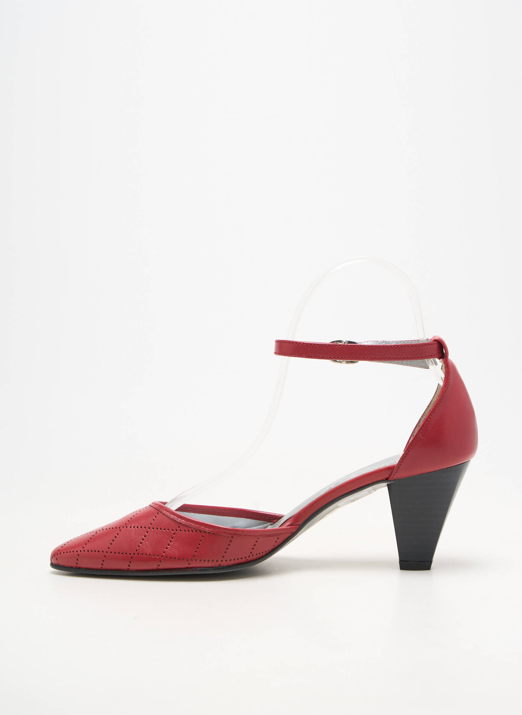 Pantofi cu toc material neted toc de 7 la 9 cm roșu BRENDA ZARO femeie