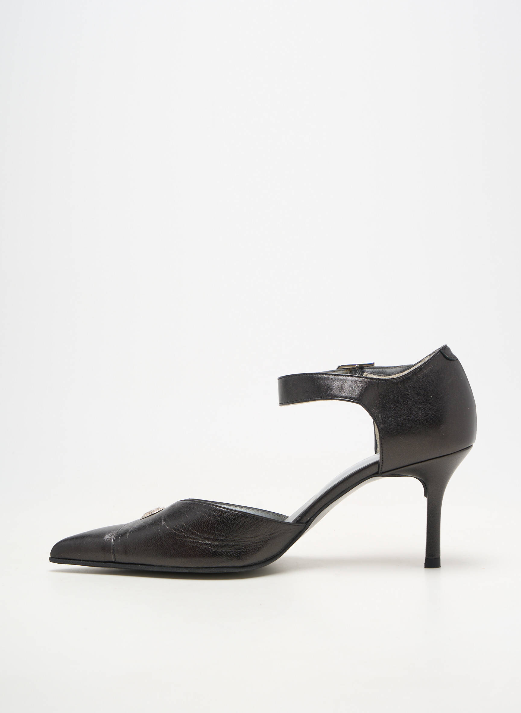 Pantofi cu toc material neted toc de 7 la 9 cm negru BRENDA ZARO femeie