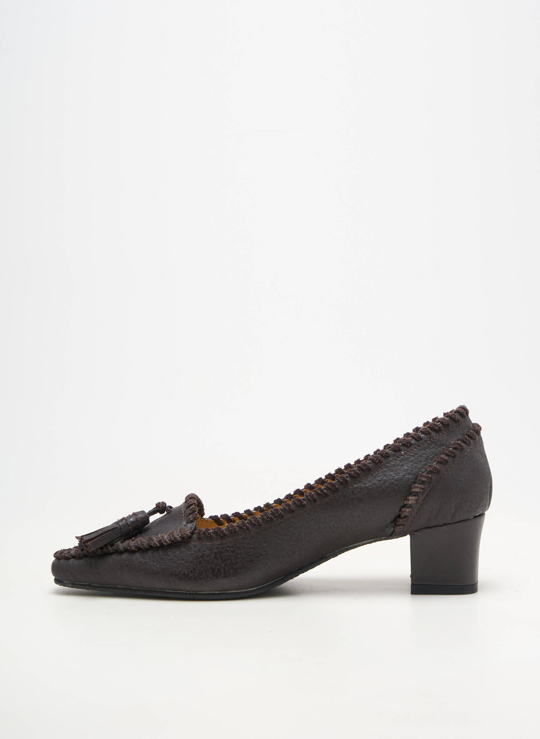 Pantofi cu toc material neted toc de 4 la 6 cm maro FABIANNA femeie