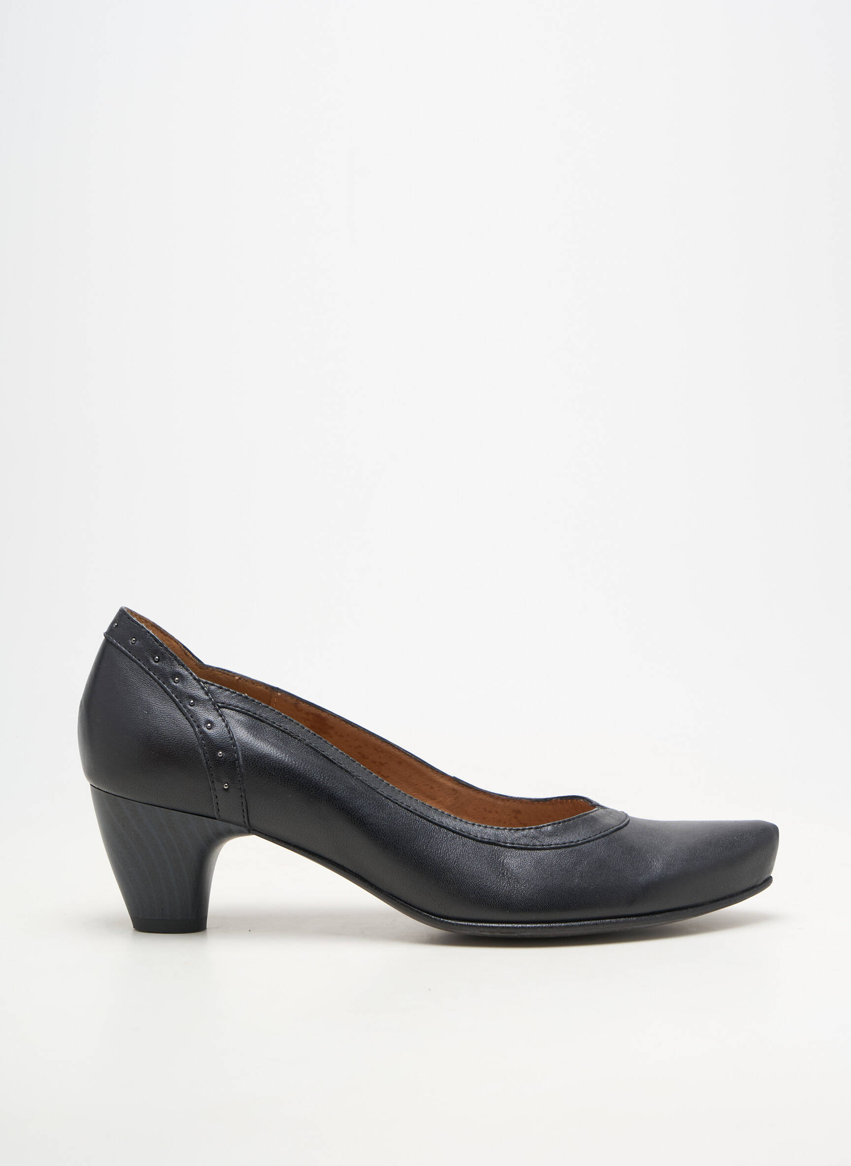 Pantofi cu toc material neted toc de 4 la 6 cm negru KARSTON femeie