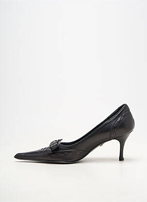 Pantofi cu toc material neted toc de 7 la 9 cm negru ILARIO FERUCCI femeie
