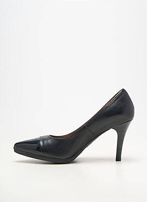 Pantofi cu toc material neted toc de 7 la 9 cm negru KARSTON femeie