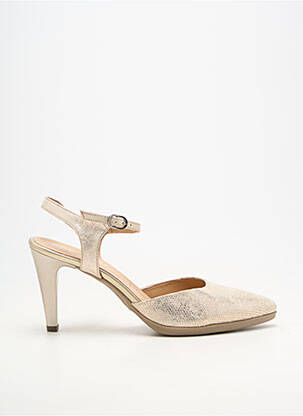Pantofi cu toc material neted toc de 7 la 9 cm auriu KARSTON femeie