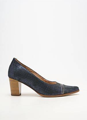 Pantofi cu toc material neted toc de 7 la 9 cm albastru KARSTON femeie