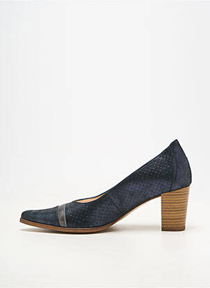 Pantofi cu toc material neted toc de 7 la 9 cm albastru KARSTON femeie