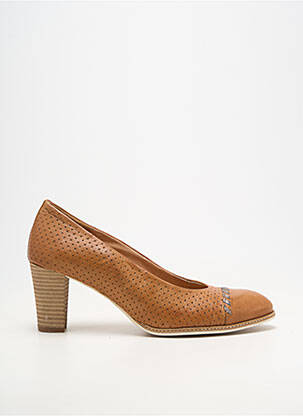 Pantofi cu toc material neted toc de 7 la 9 cm maro KARSTON femeie