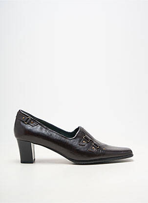 Pantofi cu toc material neted toc de 4 la 6 cm maro SWEET femeie