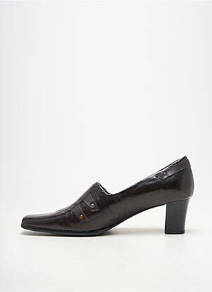 Pantofi cu toc material neted toc de 4 la 6 cm maro SWEET femeie
