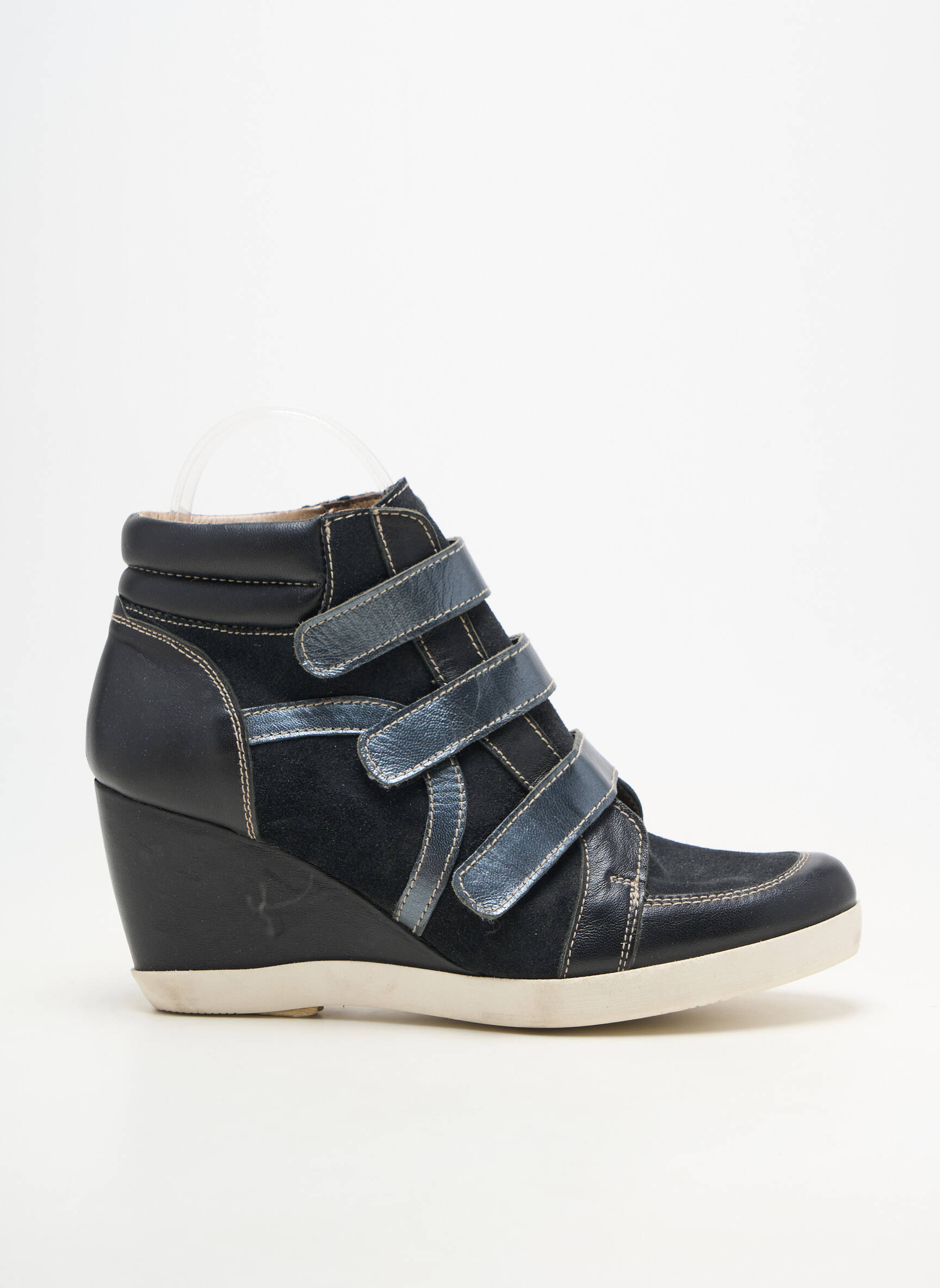 Adidași toc platformă toc de 7 la 9 cm negru PACO VALIENTE femeie
