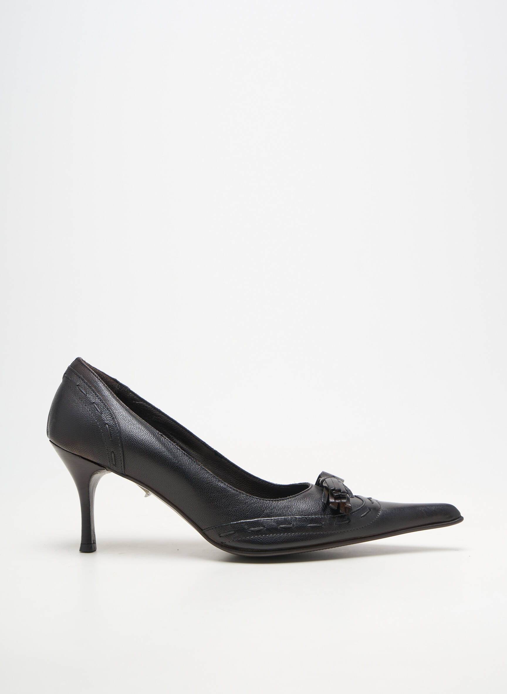Pantofi cu toc material neted toc de 7 la 9 cm maro ILARIO FERUCCI femeie